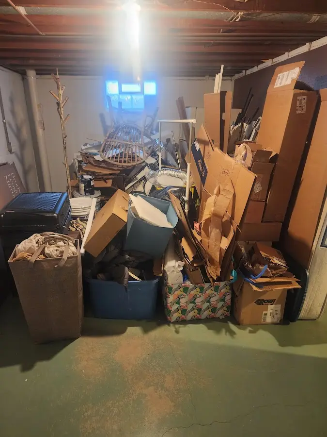 Roll-off dumpster container at job site for 6 Yard Dumpster Rental in Forney